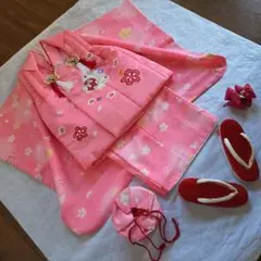 No6 七五三　女の子　三歳　着物被布6点セット