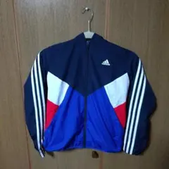 adidas フルジップジャケット ネイビー/レッド