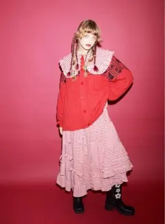PLENTY FRILL COLLAR BLOUSE レッドのサムネイル
