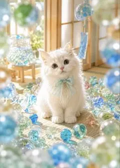 一作限り】満月に舞う黒猫の和幻想アート 黒猫 デジタルアート L736