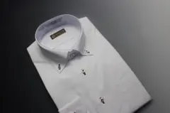 【新品】L(41-84)BDワイシャツ長袖　オフホワイト織柄無地　形態安定