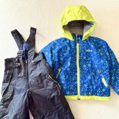 キッズ　100 スキー　スノーボード　スノーウェア 上下　雪遊び　防寒　ブルー