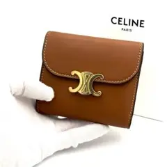極美品　CELINE トリオンフ　スモールウォレット三つ折り財布　カーフレザー mrg-japan_celine-10d783dpv