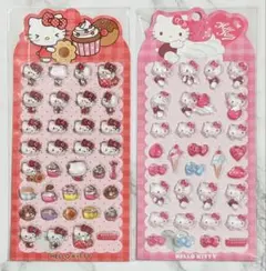 新品　2枚セット ハローキティ ウォーターインボンドロ　ぷっくりシール　ボンボン