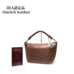 【美品】JRA認定品 日本製/Ostrich オーストリッチ/ハンドバッグ