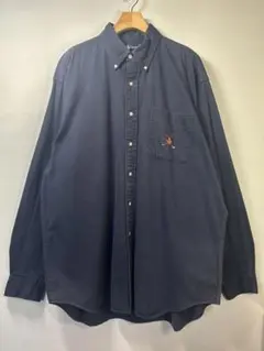 90年代 ラルフローレン ポロゴルフ 長袖シャツ 90s 黒 刺繍 L 美品