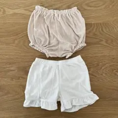 ベビー フリル付きショートパンツとバルーンパンツセット　ユニクロ 二着セットのサムネイル