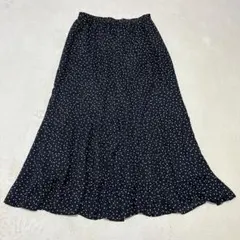 【美品】earth music&ecology ドット柄 ロングスカート 黒 Fのサムネイル