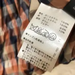 フード付きチェック柄ダウンベスト