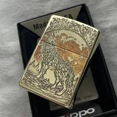 ZIPPO ムーンウルフ アンティークブラス仕上げ オオカミ 狼 新品 