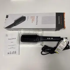 【美品箱付き】SALONIA サロニア ストレートヒートブラシ スリム ブラック