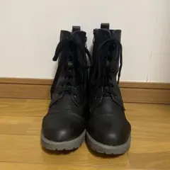 ブラック レースアップブーツ　2.5cmヒール　サイズ36