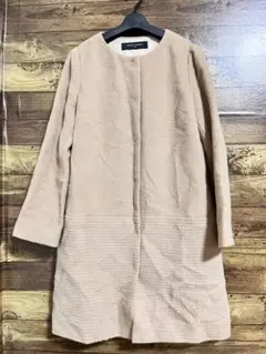 UNITED ARROWS アルパカ混　ノーカラーコート　ベージュ　サイズ38