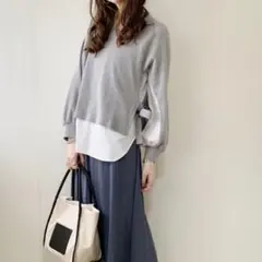 socolla グレー ドッキングプルオーバー