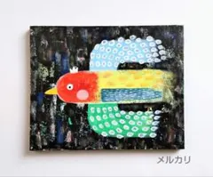 絵画 原画『ワニの幸せな日々』キャンバス(F3号) ワニ 黒猫 メルヘン
