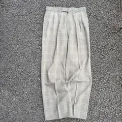 90s vintage wide slacks ツータック チェック CBOY