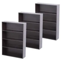 薄型カラーボックス 4段 幅広 幅60cm 3個セット（ブラウン）茶色 ワイド