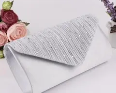 パーティバッグ　シルバー　結婚式　2way クラッチバッグ　ラメ　レディース