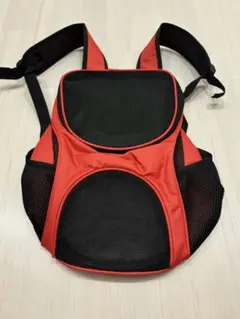 《即日発送》ペット用 キャリーバッグ リュック 犬 猫 赤 レッド×ブラック