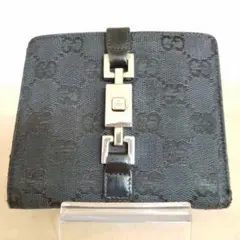 GUCCI グッチ 二つ折り財布 ジャッキー GGキャンバス シルバー金具