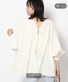 新品　BARNYARDSTOM アイボリー 長袖 ドローストリングシャツ