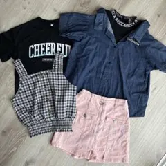 キッズ女の子　デニムシャツ　半袖Tシャツ　ビスチェ　キュロット　まとめ売り150