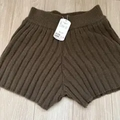 Chico ブラウン ニットショートパンツ　マタニティフォト