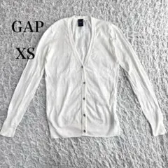 GAP ギャップ　Vネック　カーディガン　ホワイト　XS メッシュ　透け感　長袖
