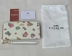 COACH 花柄 長財布 ホワイト系のサムネイル