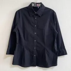 ペ*ン様 BURBERRY LONDON 長袖 七分 シャツ L 黒 ノバチェッ