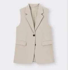 GUジレ　オーバーサイズテーラードベスト　ジレ　S ベージュ