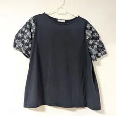 BLESSE BLIGEカットソー×花柄半袖×ネイビーのサムネイル