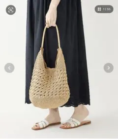 新品未使用　SHIPS Colors メタリッククロシェバッグ　ゴールド