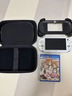 PS Vita 本体 ライトブルーホワイト 64GB ケース、ハンドル付き