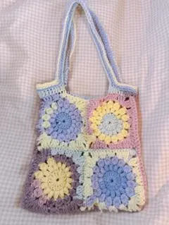 パステルカラー かぎ針編みバッグ