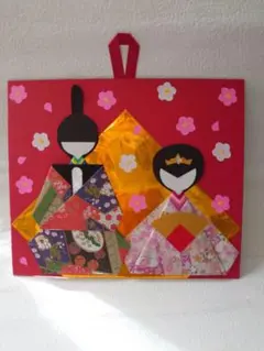 ひな祭り 壁掛け飾り 折り紙  丸顔「2番」