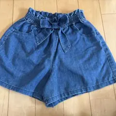 デニムショートパンツ 140cm リボン付き