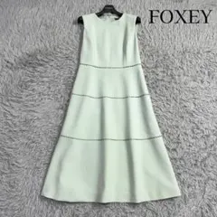 定価14万✨フォクシー Aラインワンピース はしごレース ドレス トルテ ミント