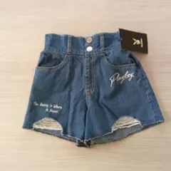 新品 Playboy デニムハーフパンツ 150cm