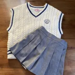 女の子服　150センチ　ニットベスト　プリーツスカート　RICCA RICCA