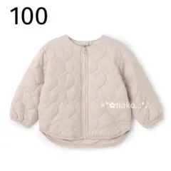 新品 100 petit main ハートキルティングジャケット ライトピンク