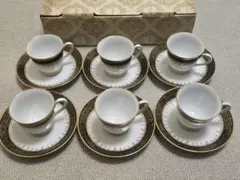 ノリタケ　アンティーク　昭和　骨董　花柄金装飾カップ＆ソーサーセット