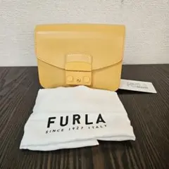 未使用 フルラ FURLA ショルダーバッグ レザー メトロポリス イエロー