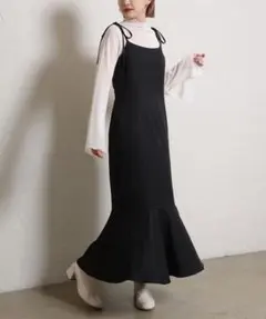 ナイスクラップ　肩リボンマーメイドキャミワンピース