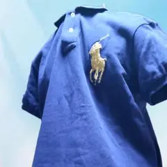ポロバイラルフローレン ネイビー　ゴールド刺繡　ビッグポニー　S　✨早い者勝ち✨