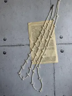 淡水パールネックレス　ロングネックレス　照り　アレルギー対応