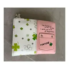 平成レトロ 当時物 FORTUNE クローバー柄 二つ折り財布
