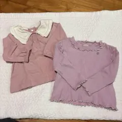 petit main ピンク長袖トップス　2枚　80サイズ