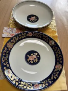 有田焼　古伊万里　金彩料理揃　大皿深皿２枚セット　未使用