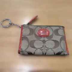 COACH シグネチャー コインケース 小銭入れ キーリング付き